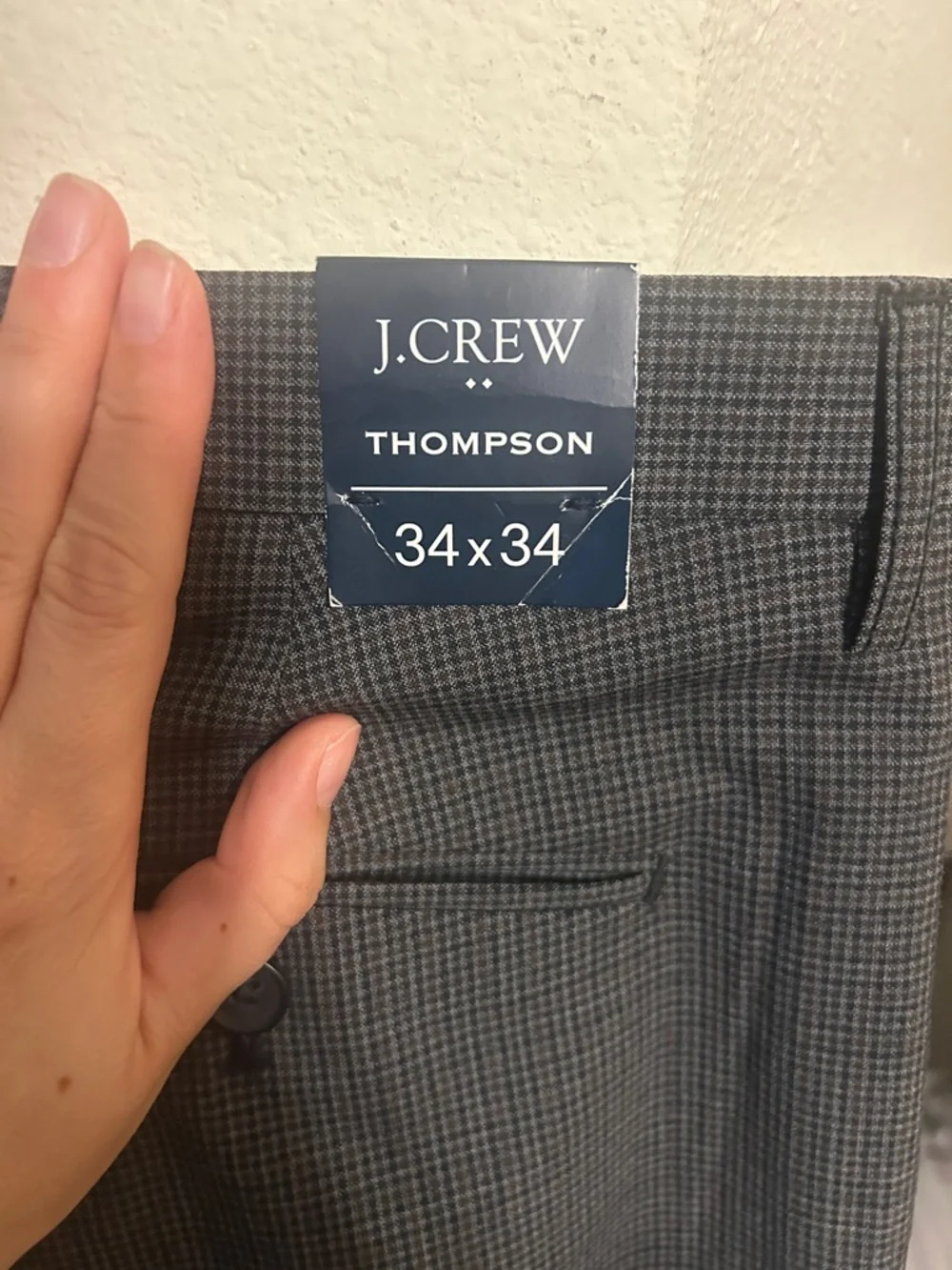 J. Crew Gray Men's Dress Pants All Season Thompson Tapered Wool Blend 34x34